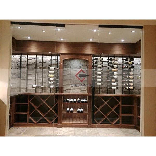 Metal combine with oak wood wine cellar has local install service