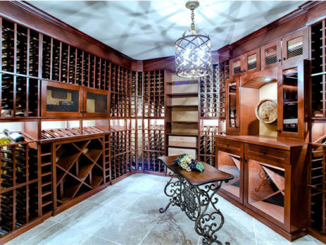 stained wine cellar racking CR099