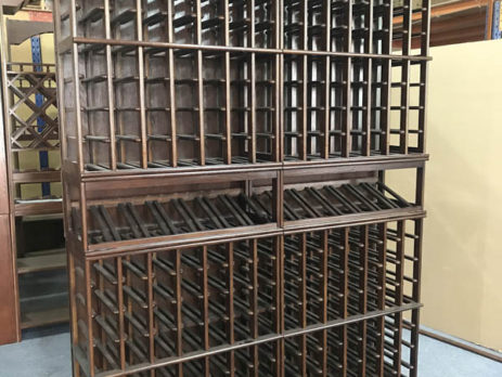 Australian built in oak wine racks