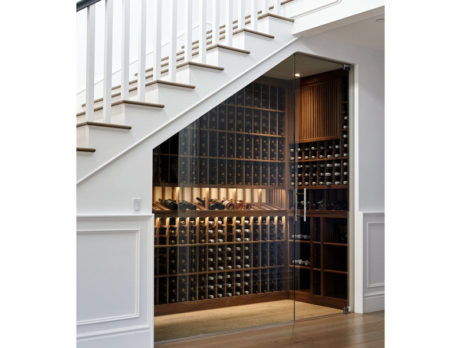 wine cellar under staircase