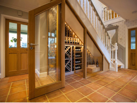 wine rack under stair