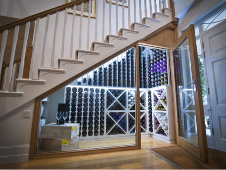 wine cellar under stairs small