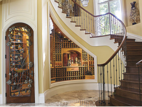 wine closet under staircase