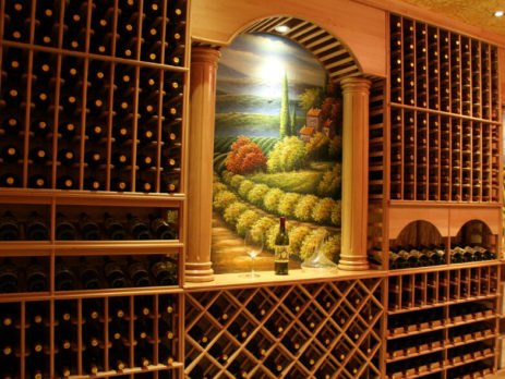 rustic wooden wine racks