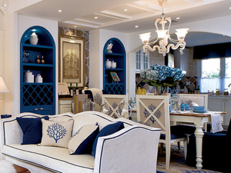 wine racks in arched niche