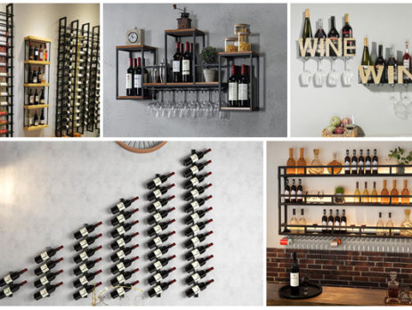 metal wall wine rack